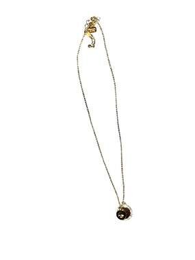 Kate Spade New York Gold-Tone Pave Disc and Spade Logo Pendant Necklace